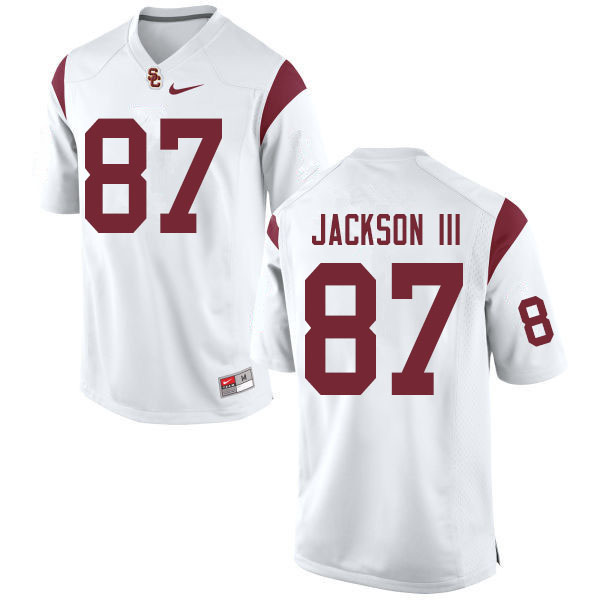 Men #87 John Jackson III USC Trojans College Football Jerseys Sale-White - Click Image to Close